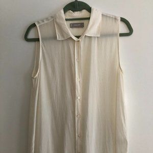 Everlane Clean Silk Relaxed Sleeveless Shirt - White (10)